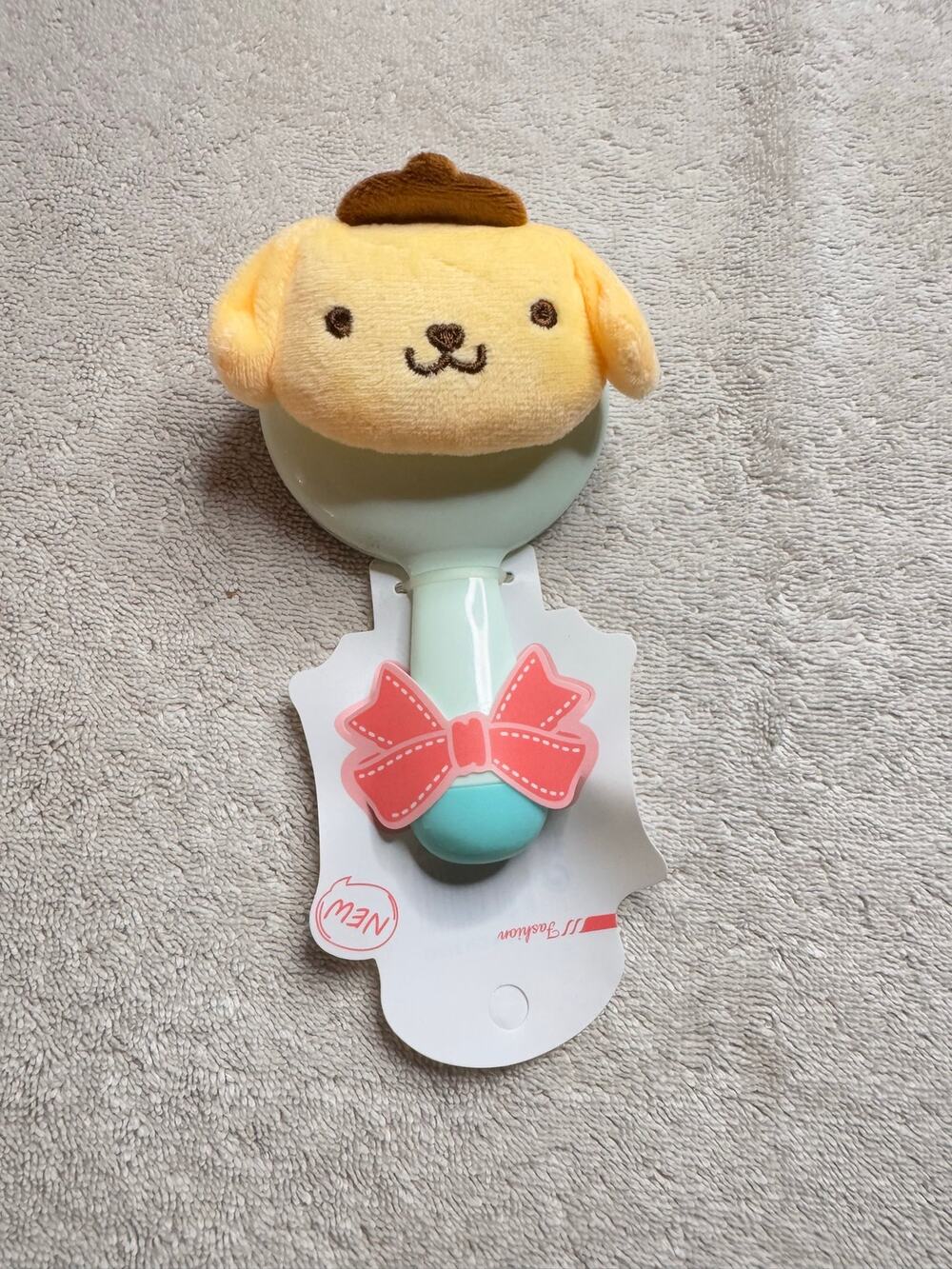 Pompompurin Sanrio hand held plushie mirror yellow kawaii